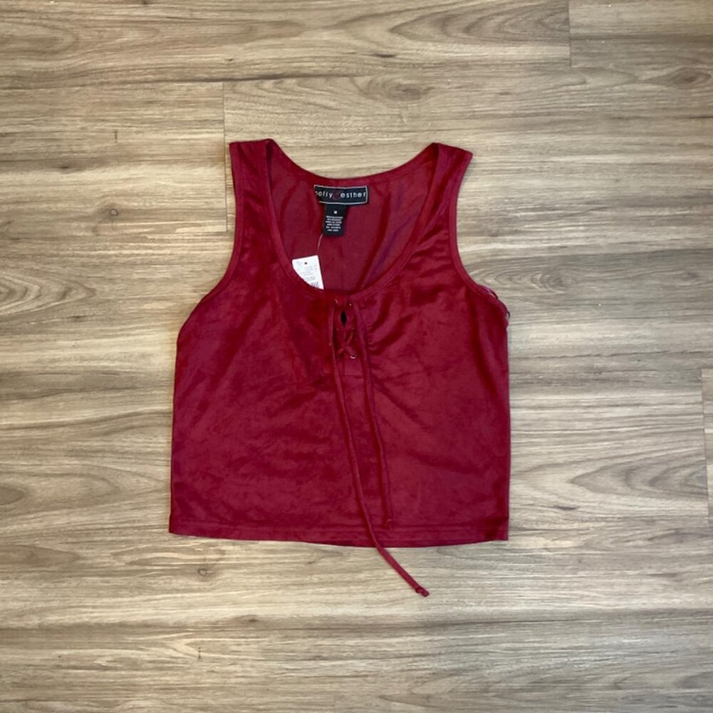 Wet Seal Suede Tie Front Top - Size Medium